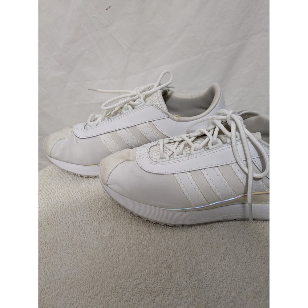 adidas Women's White Sneakers Iridescent Stripe Size 9.5 Used